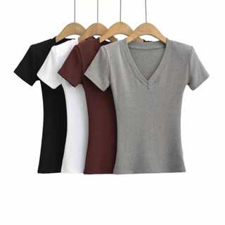 [COTTON MỊN] Áo Cộc Tay Cổ Tim chất Cotton Mịn mặc mềm Mát , Co Giãn , Thấm hút mồ hôi_998