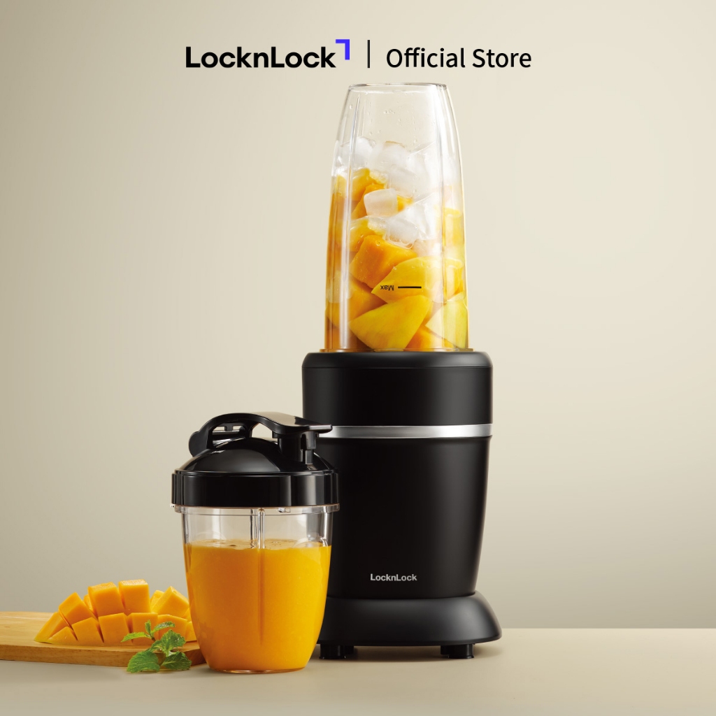 Máy xáy sinh tố LocknLock blender 2 bình đựng 950ml và 500ml xay đá chống trượt EJM452BLK