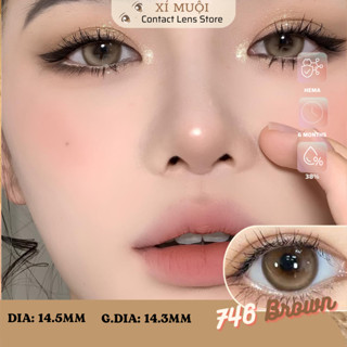  Lens Mắt Màu Nâu Tây Giãn Vừa 746 có độ cận 