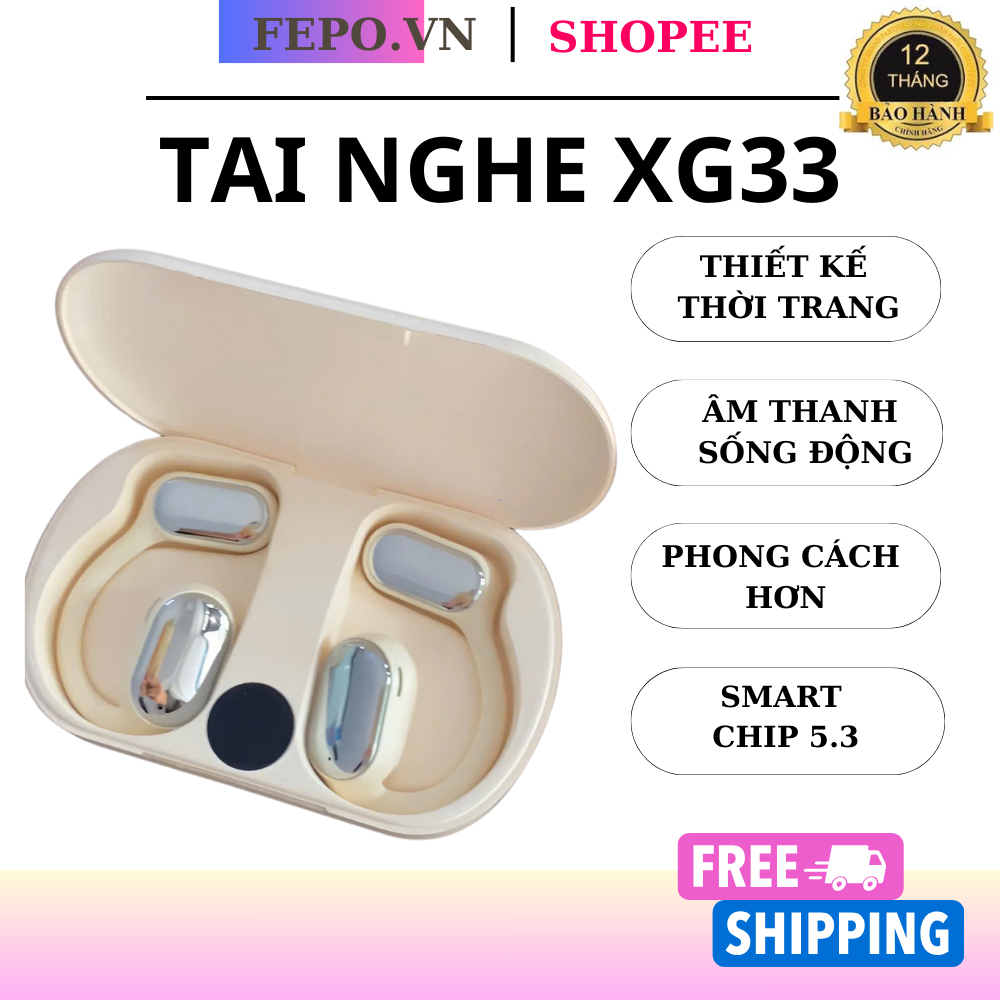 Tai nghe Bluetooth XG33, Tai nghe không dây kết nối Bluetooth 5.3, Tai nghe Bluetooth chống nước thi