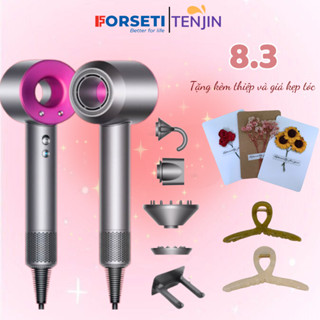 Máy Sấy Tóc FORSETI Supersonic Ion Âm Tốc Độ Cao 2 Chiều Nóng Lạnh, Thiết Kế Không Cánh Quạt Kèm 5 Đầu Sấy