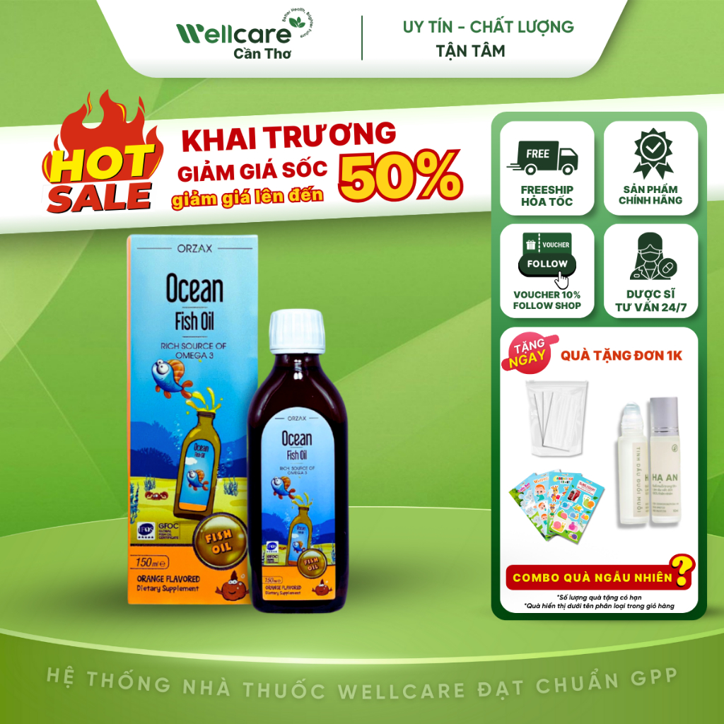 [⭐ORZAX] Ocean Multi - Chai 150ml Bổ Sung Omega 3, Vitamin, Khoáng Chất Phát Triển Toàn Diện Cho Trẻ