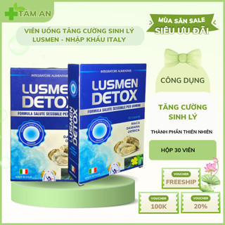 Viên Uống Hàu Biển Lusmen Detox Tăng Cường Sinh Lý, Sức Khỏe Nam Giới - Nhập Khẩu ITALY -Hộp 30 Viên