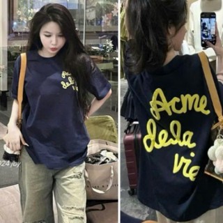 T Áo Thun Chữ Acme deli lavi In Nổi - Áo Phông Chất Cotton Dày Dặn Dáng Rộng Nam Nữ Phong Cách Hottrend .