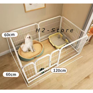 Bộ Tấm Ghép Chuồng Quây Nan Ống Kích Thước 60x60cm Sơn Tĩnh Điện Dành Cho Chó Pháp, Corgi, Shiba Inu, ...  - H2 Store