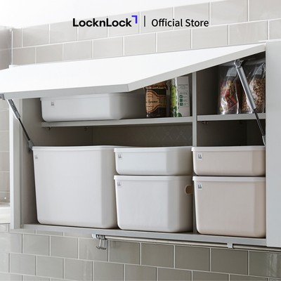 Hộp nhựa đựng đồ LocknLock shelf organizer box màu Ivory