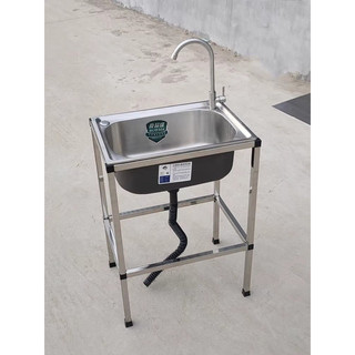 Chậu rửa chén bát 1 hộc có chân kích thước 48x35x75cm B02