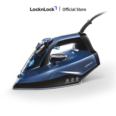 Bàn ủi hơi nước LocknLock steam iron 340ml màu xanh dương mũi nhọn, tia nước, tự làm sạch ENI362BLU