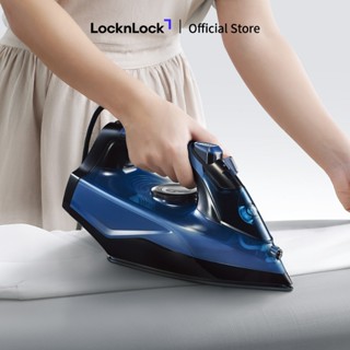 Bàn ủi hơi nước LocknLock steam iron 340ml màu xanh dương mũi nhọn, tia nước, tự làm sạch ENI362BLU