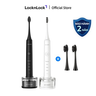 Bàn chải đánh răng điện Lock&Lock 4 chế độ, chống nước, sạc không dây ENR346 (màu trắng & màu đen)