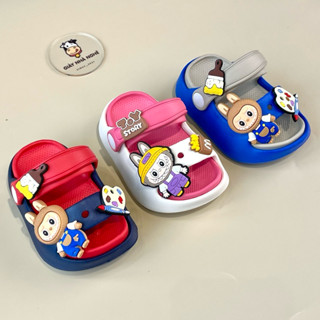 Dép Quai Ngang Gắn Sticker LABUBU Siêu Đáng Yêu Chất Liệu Nhựa EVA Êm Mềm Cho Bé Trai Bé Gái (B18)