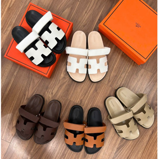 Dép chữ H Nữ Quai Ngang Êm Chân Thời Trang Nhiều Màu Đen Trắng Be Cam Nâu Xám Hottrend 2025