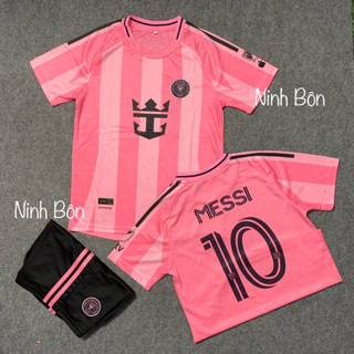 Bộ Quần Áo Bóng Đá Trẻ Em CLB Inter Miami Hồng 2025 - Vải Mè Cao Cấp