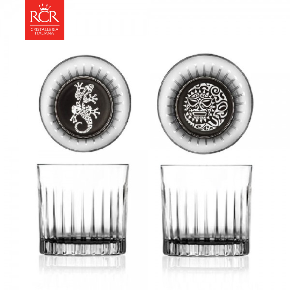 Bộ 06 Ly Dof/ Ly Rock Thuỷ Tinh Pha Lê Không Chì Ý RCR Crystal Maori 360 ml - Maori Dof Tumbler 360 