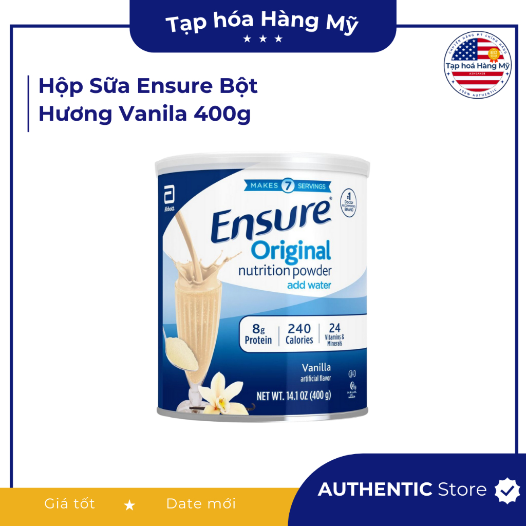 [ Hàng Mỹ ] Hộp Sữa Ensure Vanila, Sữa dành cho người người lớn tuổi, người bệnh Ensure Bột Hương Va