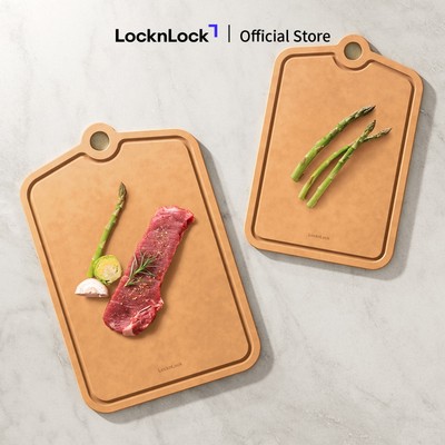 Thớt sợi gỗ LocknLock Wood Fiber Cutting Board chống trượt có rãnh gom nước, dùng được máy rửa chén