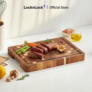 Thớt gỗ tràm Lock&Lock Acacia wooden cutting board màu gỗ tự nhiên 350x250x35mm 1.9kg CKD076