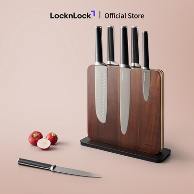 Bộ 6 dao kèm giá đỡ từ LocknLock Magnetic Knife Set CKK804 bằng thép không gỉ
