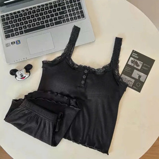 Bộ ngủ hai dây có mút ngực CÓ REN chất tăm lạnh có dãn tốt có ren, đồ ngủ mặc nhà siêu thoải mái