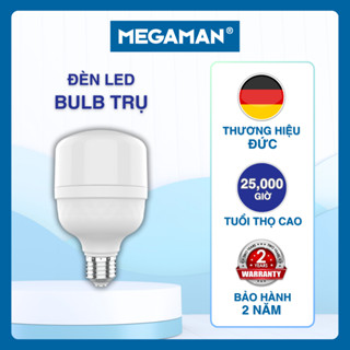 Chính hãng ĐỨC - Bóng Đèn Led Bulb Trụ Nhựa MEGAMAN kín nước công suất 20W 30W 40W 50W - BH 1 ĐỔI 1