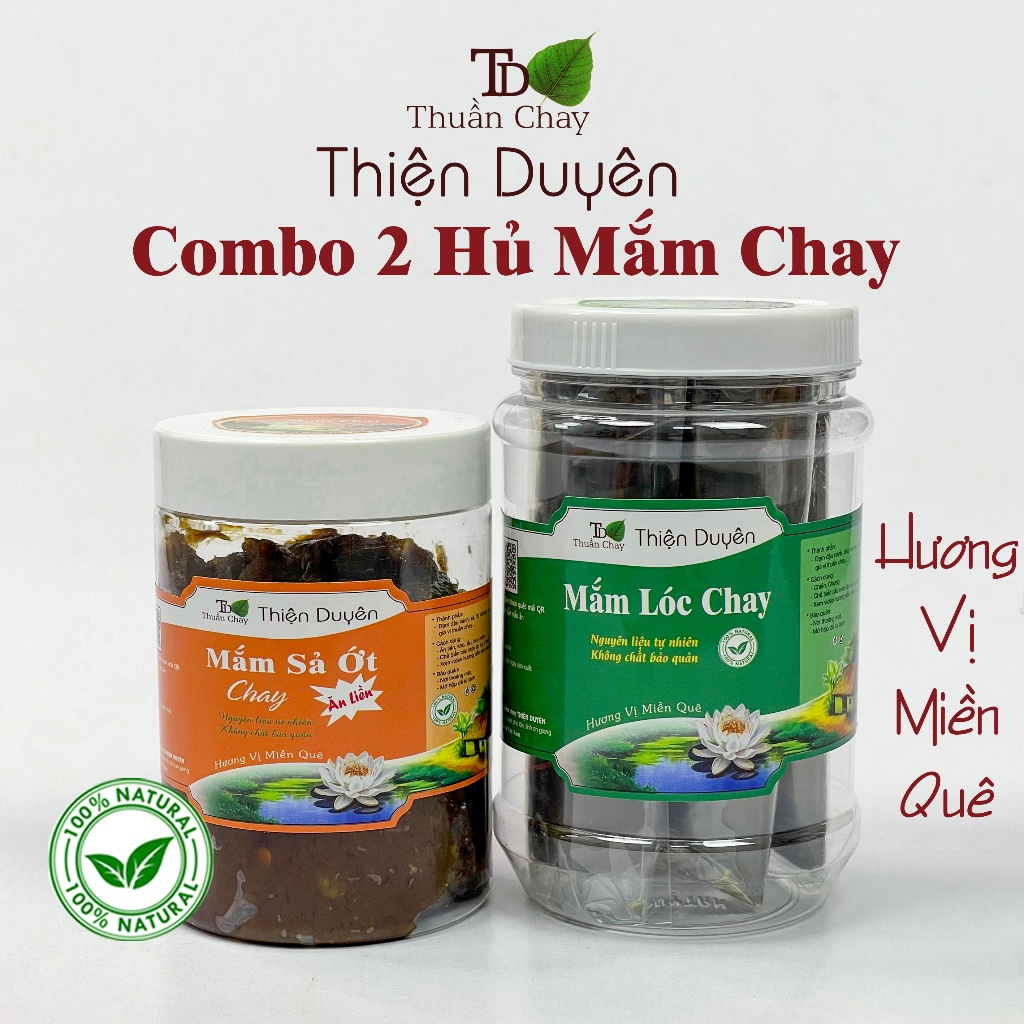 [Thiện Duyên] Combo 2 hủ Mắm Lóc Chay + Sả Ớt Ăn Liền - mỗi hủ 300g  làm từ đậu nành nguyên chất thơm ngon food