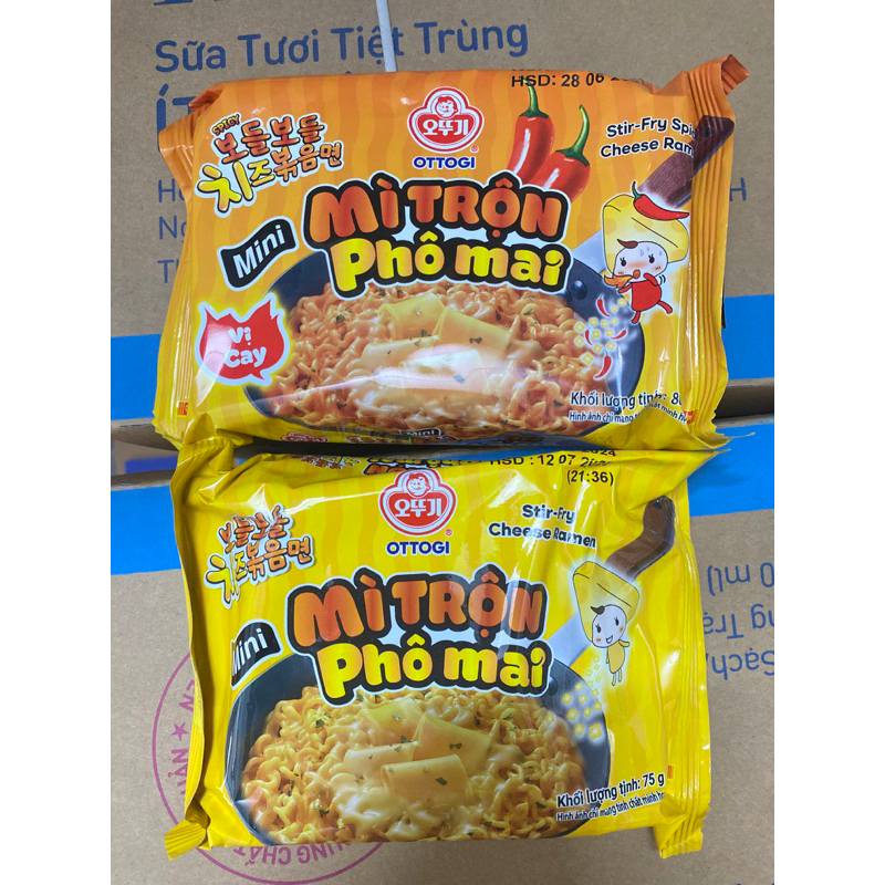 Set 3 Gói Mì Trộn Phô Mai Gói Mini 75g Ottogi