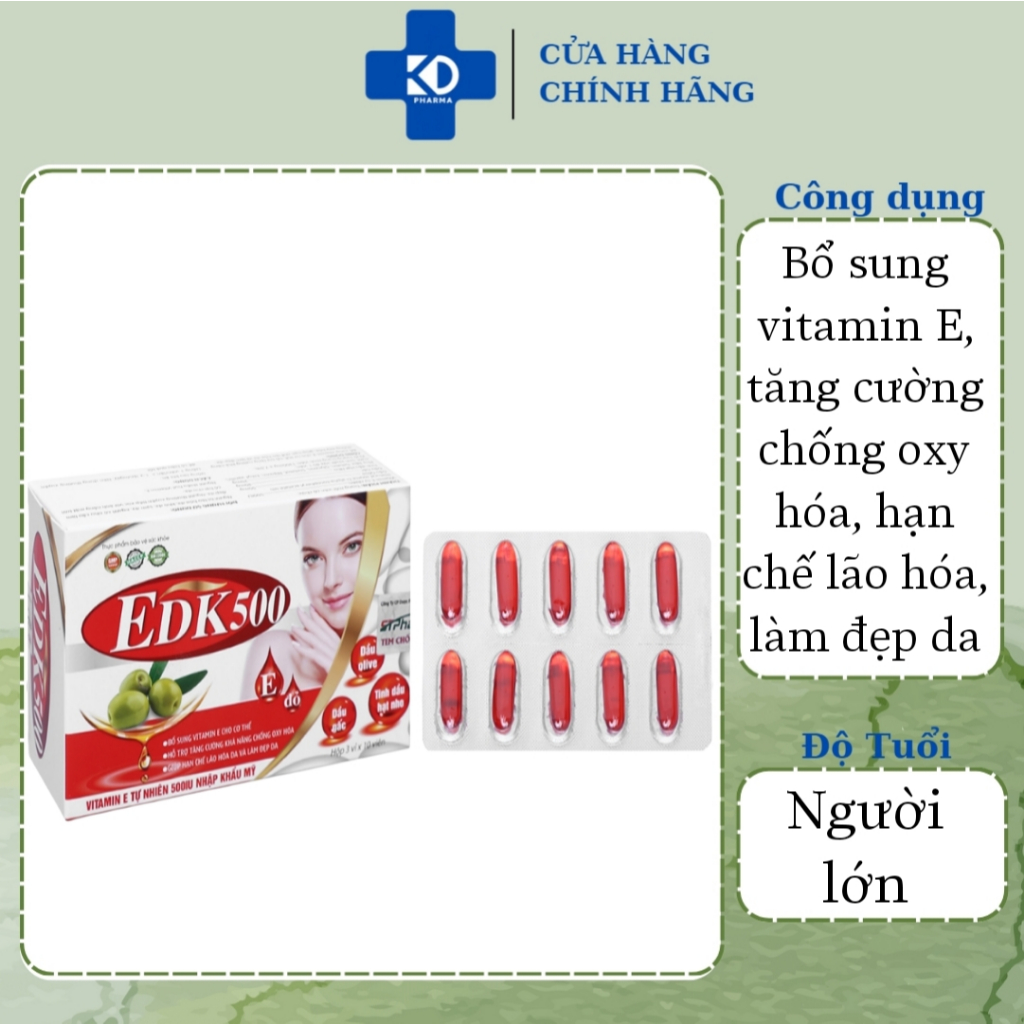 EDK500 hạn chế lão hóa, làm đẹp da hộp 30 viên