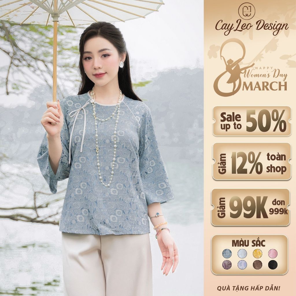 Pháp Phục Nữ Thiết Kế Nhược Hy CayLeo Design Đồ Lam Cao Cấp Kèm Quần - NH724