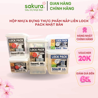 Hộp nhựa đựng thực phẩm nắp liền Lock Pack Nhật Bản