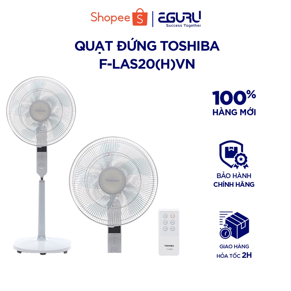 Quạt cây đứng Toshiba F-LSA20(W)VN | F-LSA20(H)VN điều khiển từ xa, hẹn giờ tắt, công suất 60W, bảo hành 12 tháng