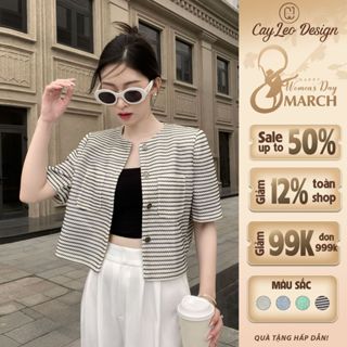 Áo vest nữ croptop cộc tay Cây Leo Design thanh lịch sang trọng - Min661