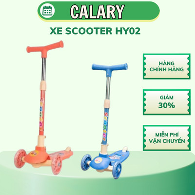 Xe Scooters Cougar -HY02 Dành Cho Trẻ Em Họa Tiết Đáng Yêu Có 3 Bánh, Có Đèn Phát Sáng