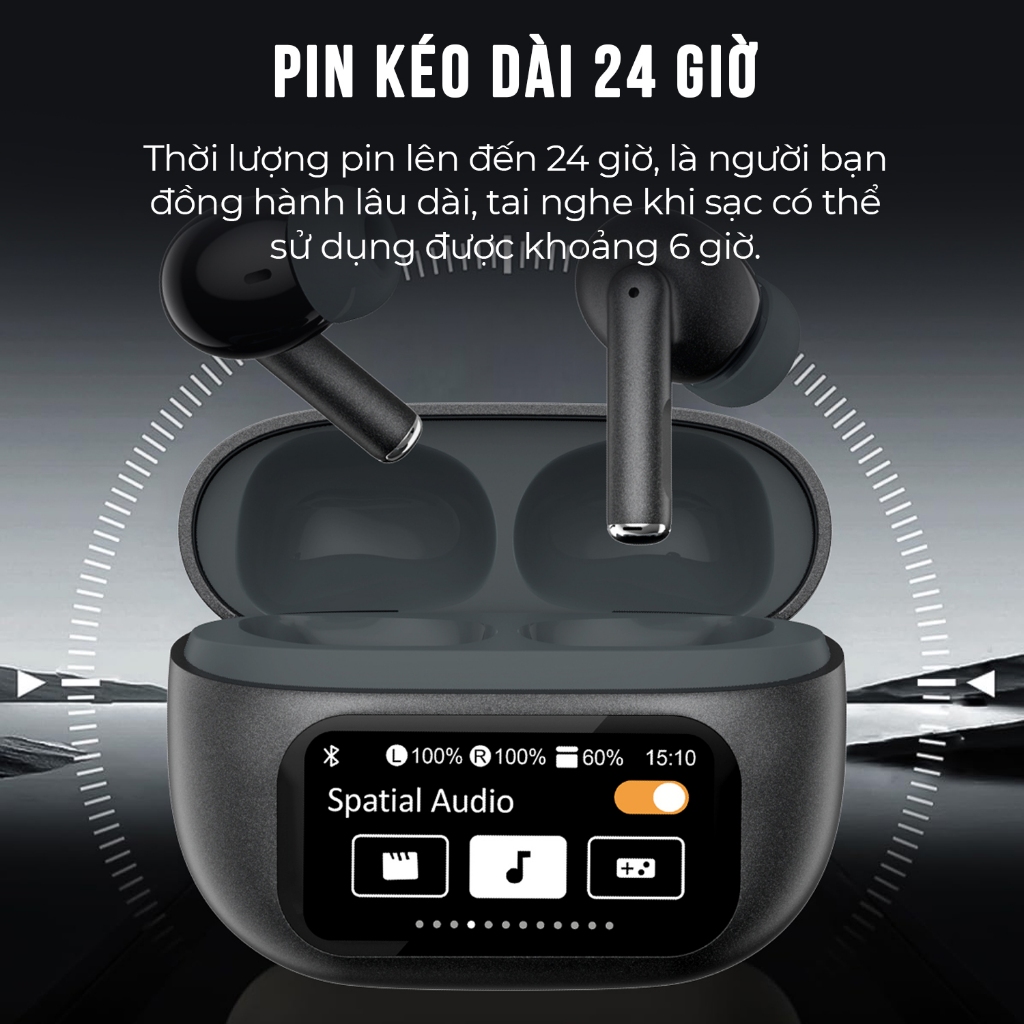 Tai nghe Bluetooth True Wireless StarGO Hero chống ồn ANC thời gian nghe 6h - BH 12 tháng | BigBuy360 - bigbuy360.vn