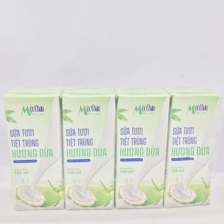 Lốc 4 hộp sữa tươi mộc châu có đường 180ml