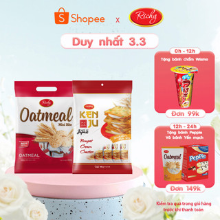 Combo bánh yến mạch Oatmeal và bánh quy hành kem dẻo Kenju Richy