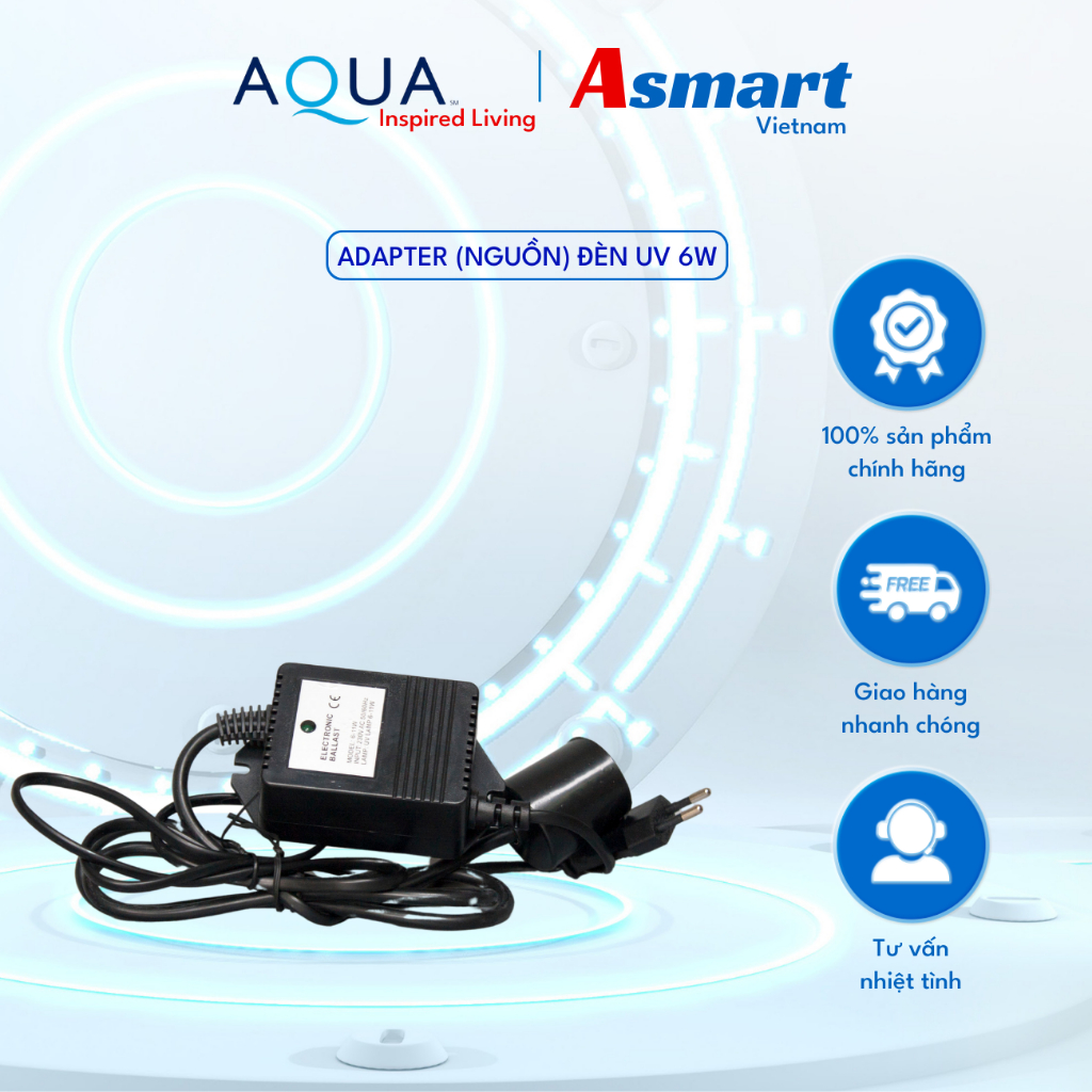 Adaptor đèn UV tia cực tím 6W 4 chấu