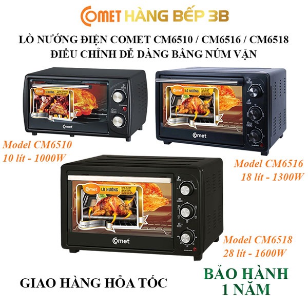 Lò nướng điện đa năng Comet CM6510 dung tích 10 lít - Bảo hành Comet 12 tháng
