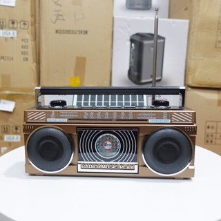   Tặng Pin  Đài Radio FM Năng Lượng Mặt trời FP-363-S Led Kết nối bluetooth USB Thẻ nhớ FM AM SW 