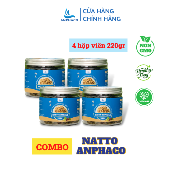 Natto đậu nành lên men viên tía tô 4 hộp 220g