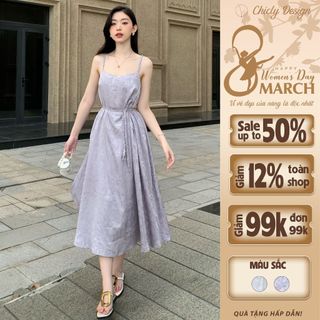Đầm 2 dây tết đai eo ChicLy Design thiết kế sang trọng - DD736