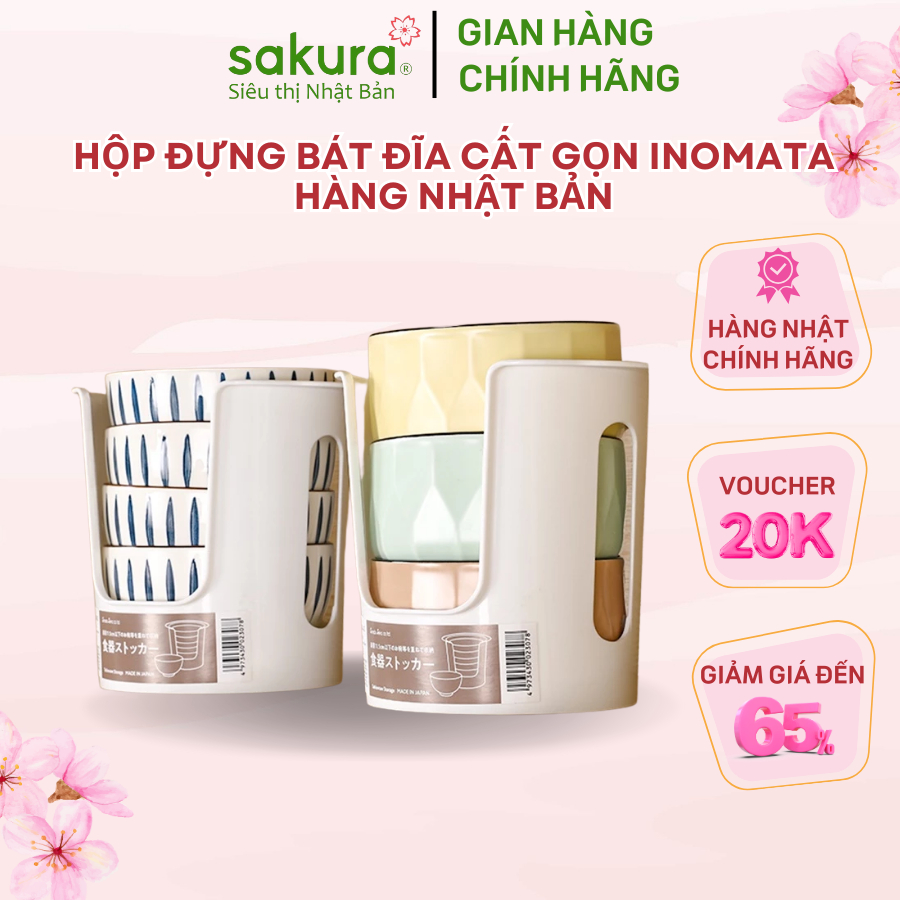 Hộp đựng bát đĩa cất gọn Inomata - Hàng Nhật Bản