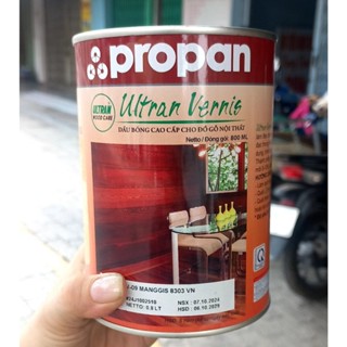 Sơn Dầu Bóng Gỗ Propan 800ml pha sẵn , Vẹc Ni cao cấp Nội Thất- Dùng cho Tủ Gỗ, Bàn Ghế, May Tre Đan
