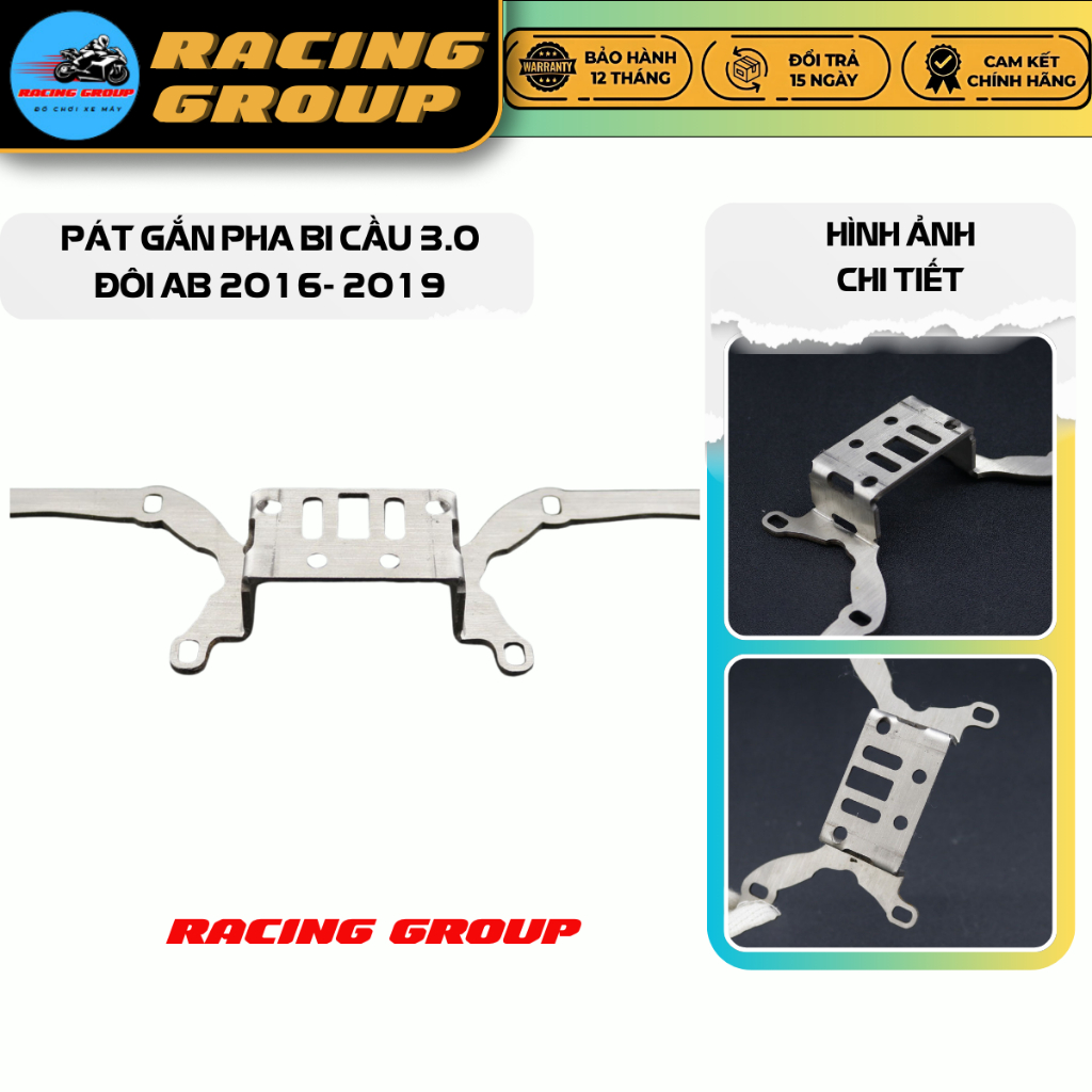 Pát Gắn Đèn Bi Cầu Led  Cho Xe AB 2016-2019, Bi Cầu Led 3.0