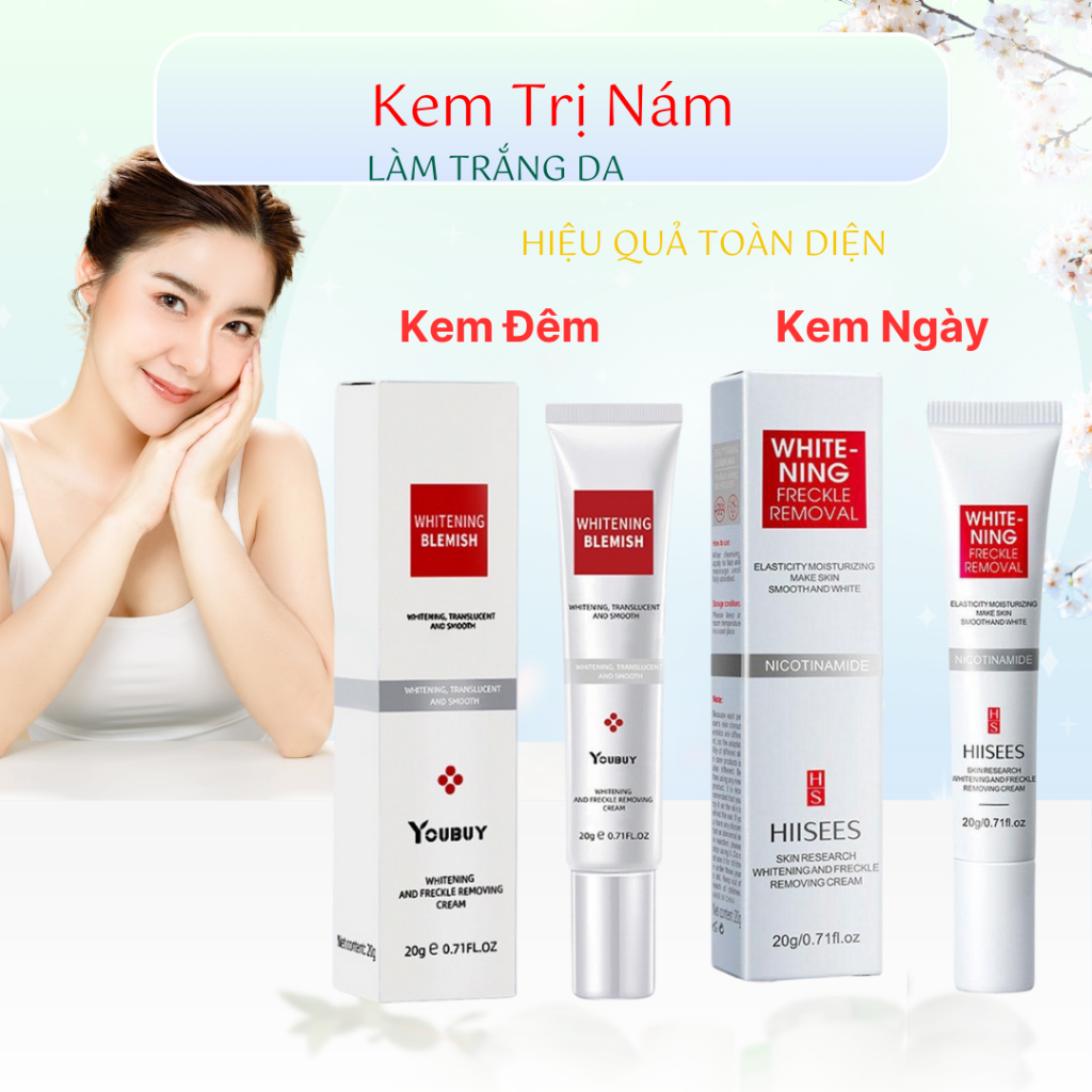 Liệu Trình Kem Nám Tàn Nhang Whitening Trắng Da Mờ Nám Tàn Nhang Đồi Mồi Phục Hồi Da Chống Lão hoá