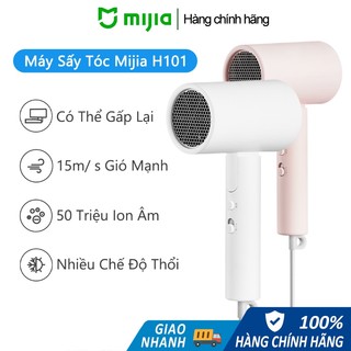 Máy sấy tóc Mijia H101, dùng công nghệ ion âm, tốc độ gió mạnh 15m/s,Có thể gập lại