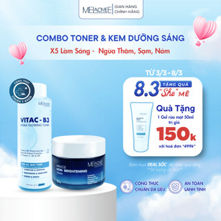 Combo Toner Dưỡng Sáng & Kem Dưỡng MELacneE X5 Làm Sáng, Ngừa Thâm- Sạm- Nám & Ngừa Lão Hóa Da