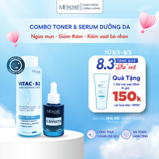 Combo Toner Dưỡng Sáng & Serum Giảm Mụn - Ngừa Thâm, Thu Nhỏ Lỗ Chân Lông MELacneE