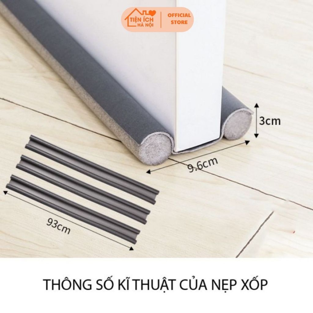 Thanh xốp chèn mép cửa chống gió lùa dài 93cm
