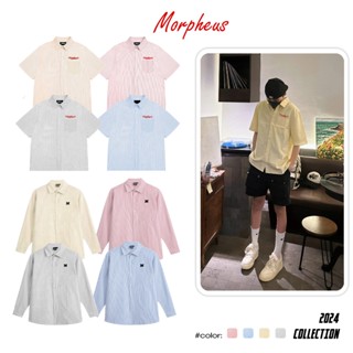 Áo Sơ Mi Kẻ Sọc Oxford Thêu Morpheus Local Brand, Áo Sơ Mi Tay Ngắn, Áo Sơ Mi Tay Dài Oxford Nam Nữ Form Rộng Unisex Hàn