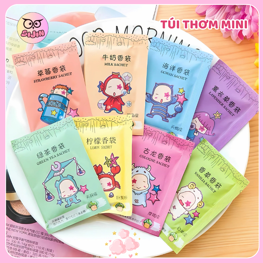 Túi Thơm Mini Hương Bền Lâu 12 Cung Hoàng Đạo, Túi Khử Mùi Chống Mốc Tủ Quần Áo, Tủ Giày, Ô Tô Nhỏ G